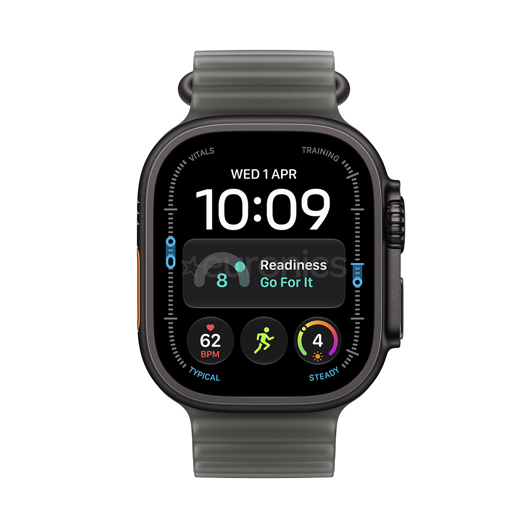 Apple Watch Ultra 4, 49 mm, Ocean Band, melna titāna / caurspīdīgi melna - Viedpulkstenis