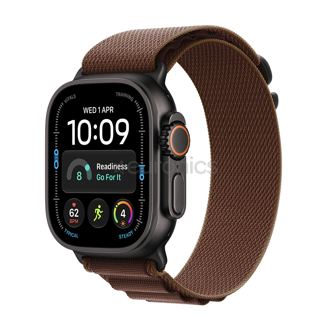 Apple Watch Ultra 4, 49 mm, Alpine Loop, M, melna titāna / brūna - Viedpulkstenis