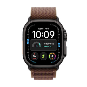 Apple Watch Ultra 4, 49 mm, Alpine Loop, M, melna titāna / brūna - Viedpulkstenis