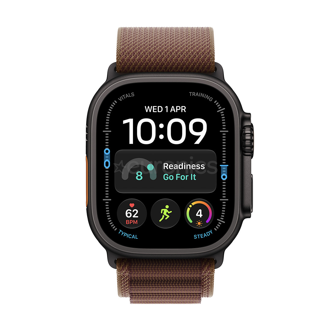 Apple Watch Ultra 4, 49 mm, Alpine Loop, M, melna titāna / brūna - Viedpulkstenis