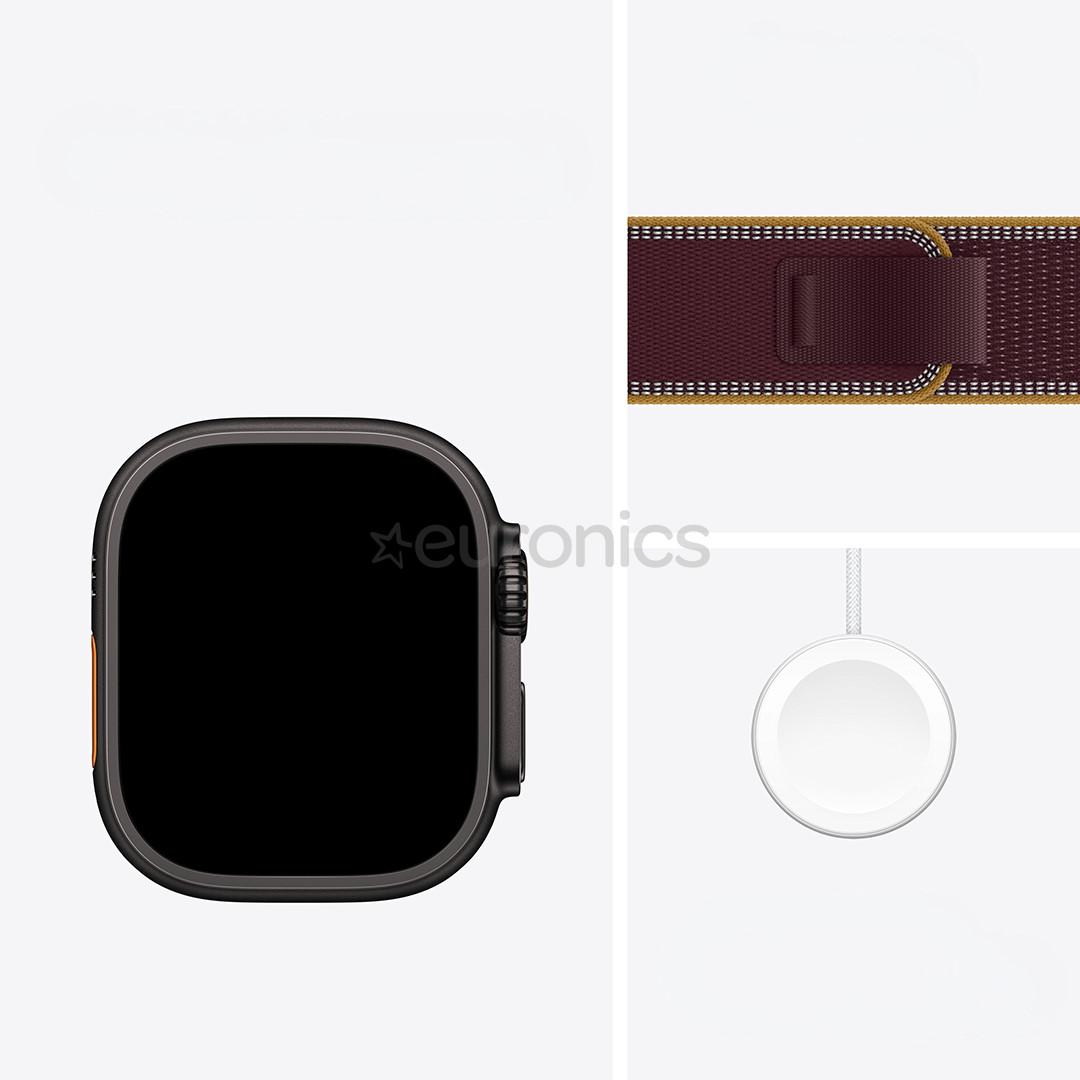 Apple Watch Ultra 4, 49 mm, Trail Loop, S/M, melna titāna / brūna - Viedpulkstenis