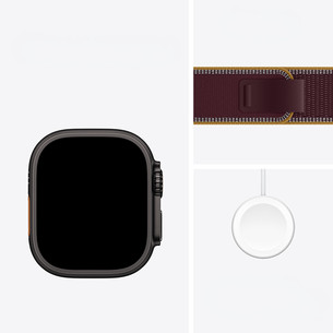 Apple Watch Ultra 4, 49 mm, Trail Loop, M/L, melna titāna / brūna - Viedpulkstenis