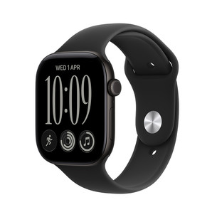 Apple Watch 12, 42 mm, GPS, alumīnijs, sport band, S/M, melna - Viedpulkstenis