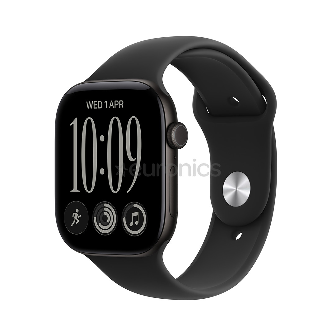 Apple Watch 12, 42 mm, GPS, alumīnijs, sport band, S/M, melna - Viedpulkstenis