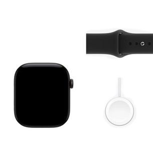 Apple Watch 12, 42 mm, GPS, alumīnijs, sport band, S/M, melna - Viedpulkstenis
