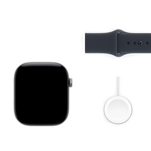 Apple Watch 12, 46 mm, GPS, alumīnijs, sport band, S/M, tumši pelēka / tumši zila - Viedpulkstenis