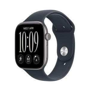 Apple Watch 12, 46 mm, GPS, alumīnijs, sport band, S/M, tumši pelēka / tumši zila - Viedpulkstenis