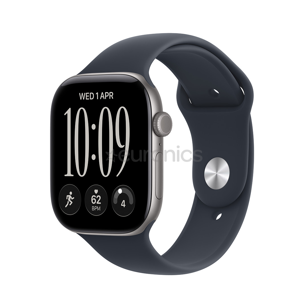 Apple Watch 12, 46 mm, GPS, alumīnijs, sport band, S/M, tumši pelēka / tumši zila - Viedpulkstenis