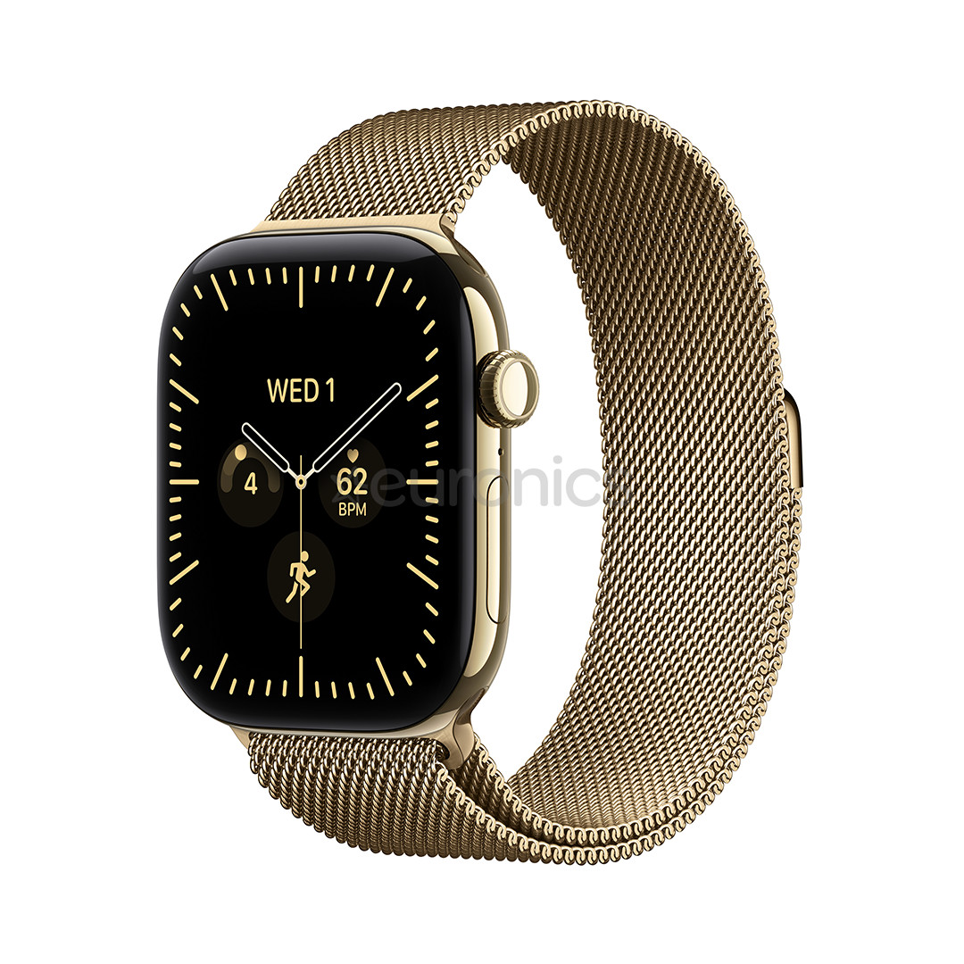 Apple Watch 12, 46 mm, GPS+5G, titāns, Gold Milanese Loop, M/L, zelta titāns / zelta - Viedpulkstenis