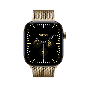 Apple Watch 12, 46 mm, GPS+5G, titāns, Gold Milanese Loop, S/M, zelta titāns / zelta - Viedpulkstenis MJGU4ET/A