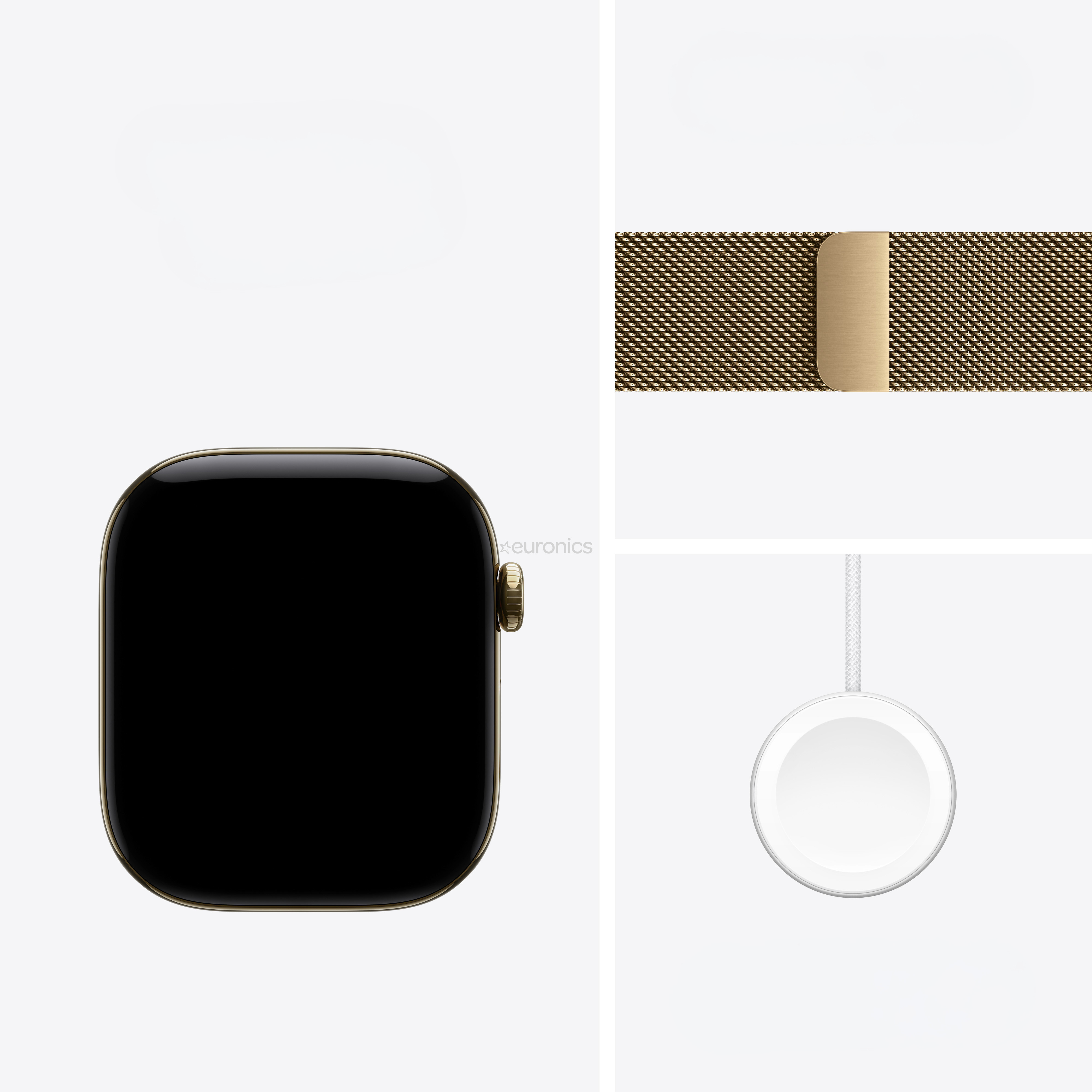 Apple Watch 12, 46 mm, GPS+5G, titāns, Gold Milanese Loop, S/M, zelta titāns / zelta - Viedpulkstenis