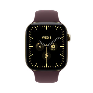 Apple Watch 12, 46 mm, GPS+5G, titāns, sport band, M/L, zelta titans / tumši sarkana - Viedpulkstenis MJGT4ET/A