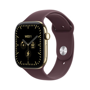 Apple Watch 12, 46 mm, GPS+5G, titāns, sport band, M/L, zelta titans / tumši sarkana - Viedpulkstenis