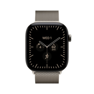 Apple Watch 12, 46 mm, GPS+5G, titāns,  Natural Milanese Loop, S/M, titāna - Viedpulkstenis MJGP4ET/A