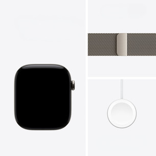 Apple Watch 12, 46 mm, GPS+5G, titāns,  Natural Milanese Loop, S/M, titāna - Viedpulkstenis