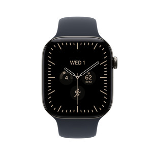 Apple Watch 12, 46 mm, GPS + Cellular, titāns, sport band, S/M, titāna / tumši zila - Viedpulkstenis MJGM4ET/A
