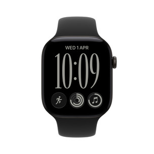 Apple Watch 12, 42 mm, GPS, alumīnijs, sport band, M/L, melna - Viedpulkstenis MJEC4ET/A