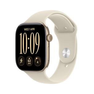 Apple Watch 12, 46 mm, GPS, alumīnijs, sport band, M/L, zelta / bēša - Viedpulkstenis