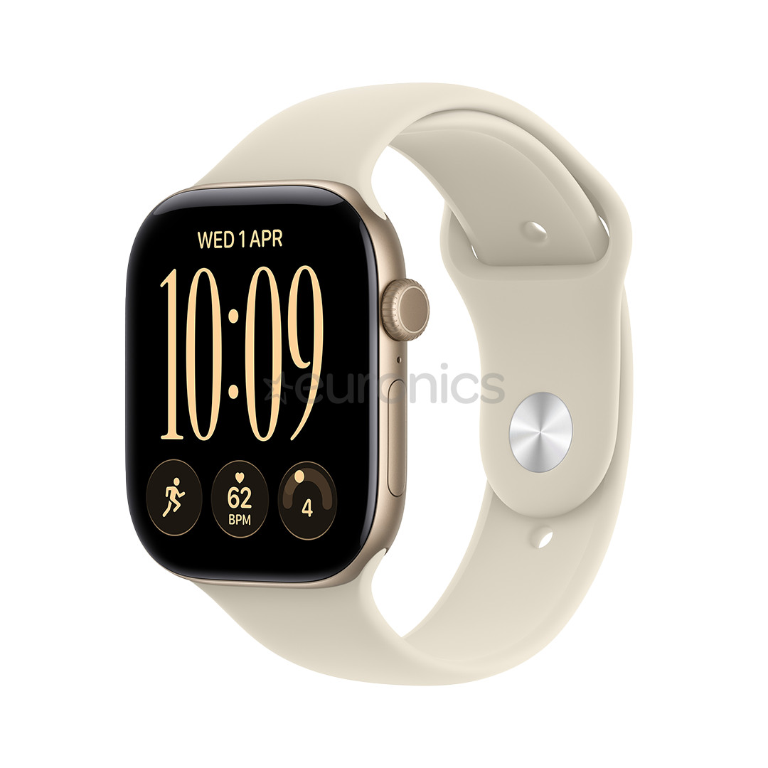 Apple Watch 12, 46 mm, GPS, alumīnijs, sport band, M/L, zelta / bēša - Viedpulkstenis