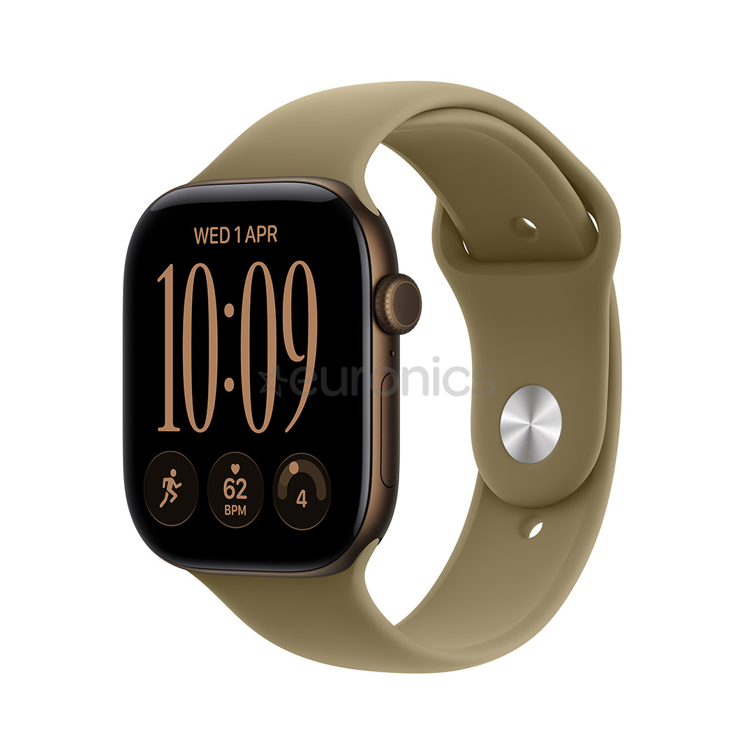 Apple Watch 12, 46 mm, GPS, alumīnijs, sport band, M/L, bronza / brūna - Viedpulkstenis