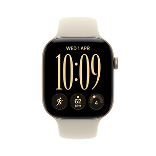 Apple Watch 12, 42 mm, GPS+5G, alumīnijs, sport band, S/M, zelta / bēša - Viedpulkstenis MJG24ET/A