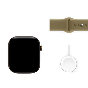 Apple Watch 12, 42 mm, GPS+5G, alumīnijs, sport band, S/M, bronza / brūna - Viedpulkstenis