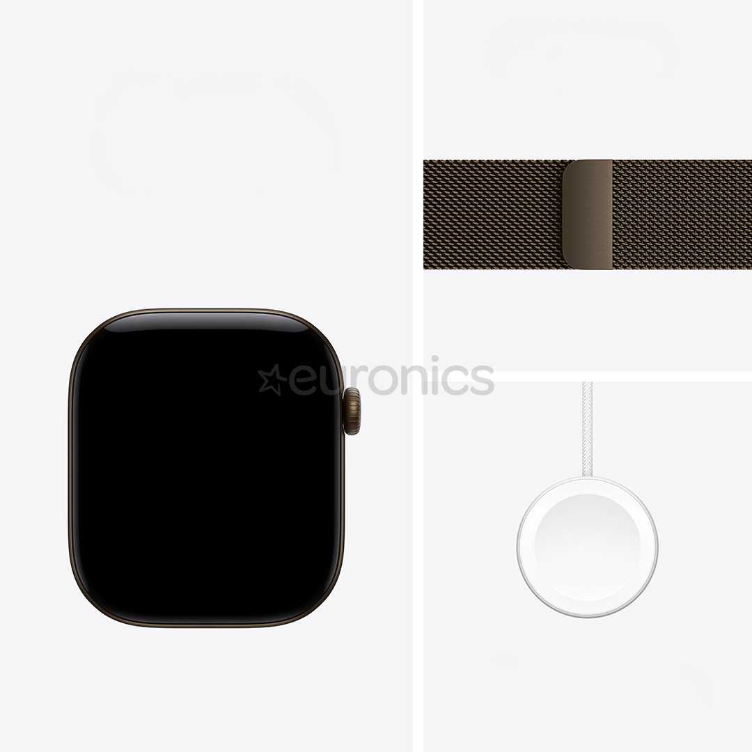 Apple Watch 12, 46 mm, GPS+5G, alumīnijs, Milanese Loop, M/L, bronza / bronza - Viedpulkstenis