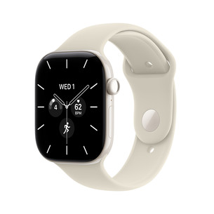 Apple Watch 12, 46 mm, GPS+5G, ceramic, sport band, M/L, white / sand - Smartwatch