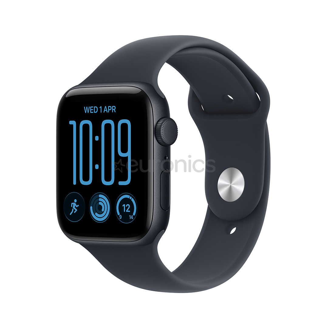 Apple Watch SE 3, 44 mm, GPS, sport band, S/M, melna alumīnija / tumši zila - Viedpulkstenis
