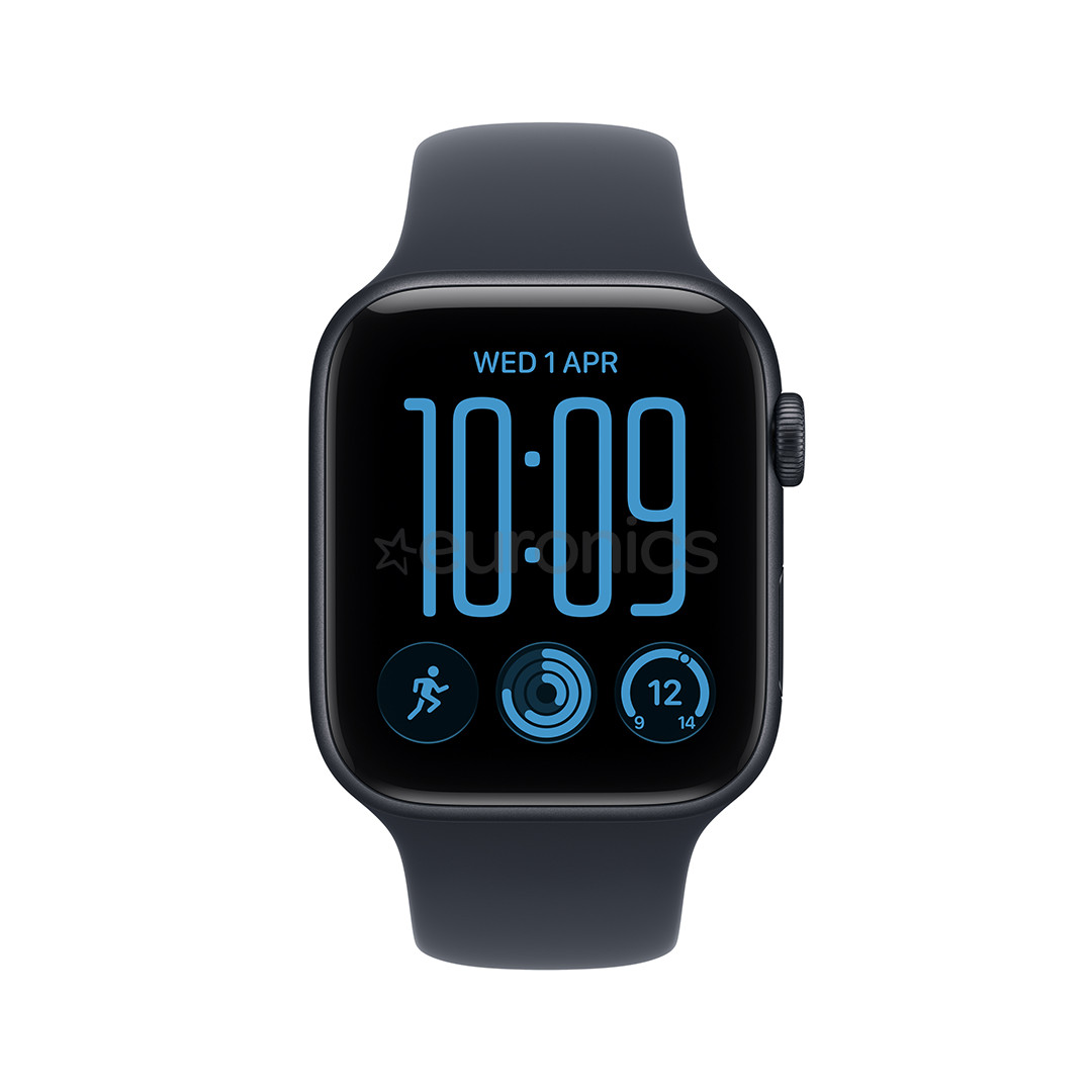 Apple Watch SE 3, 44 mm, GPS, sport band, S/M, melna alumīnija / tumši zila - Viedpulkstenis