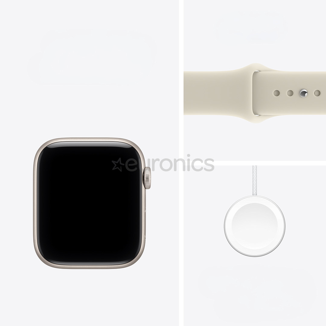 Apple Watch SE 3, 40 mm, GPS + Cellular, sport band, M/L, bēša alumīnija / bēša - Viedpulkstenis