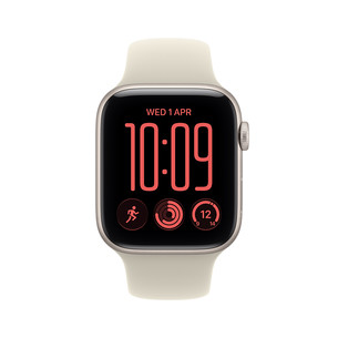 Apple Watch SE 3, 44 mm, GPS + Cellular, sport band, S/M, starlight aluminium / sand - Smart watch