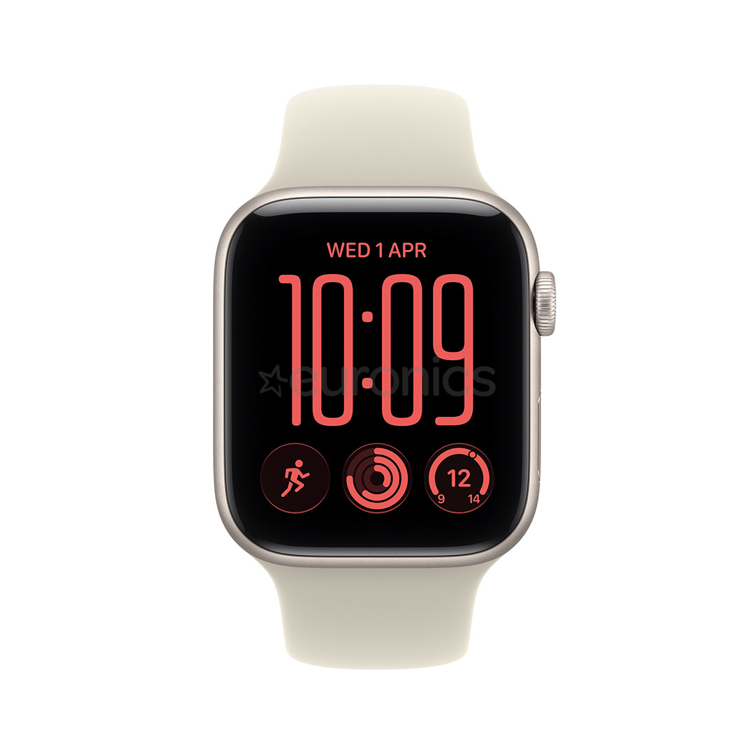 Apple Watch SE 3, 44 mm, GPS + Cellular, sport band, S/M, starlight aluminium / sand - Smart watch