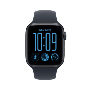 Apple Watch SE 3, 44 mm, GPS + Cellular, sport band, S/M, melna alumīnija / tumši zila - Viedpulkstenis