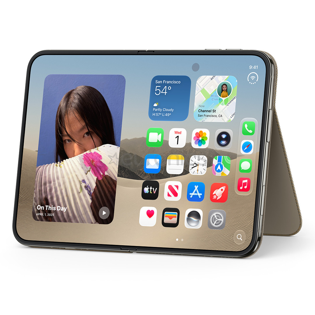 Apple iPhone Duo Folio with Kickstand, gaiši brūna - Apvalks viedtālrunim