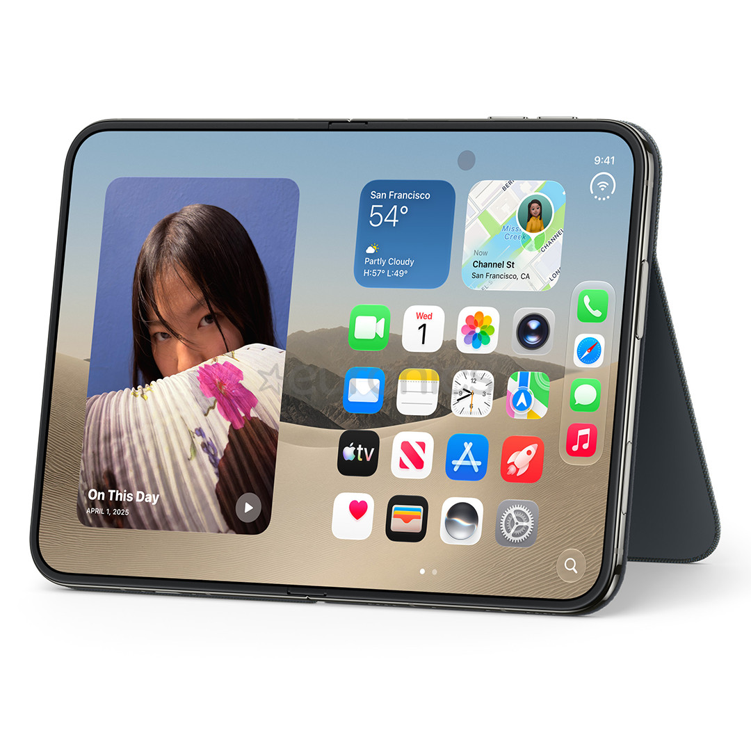 Apple iPhone Duo Folio with Kickstand, tumši zila - Apvalks viedtālrunim