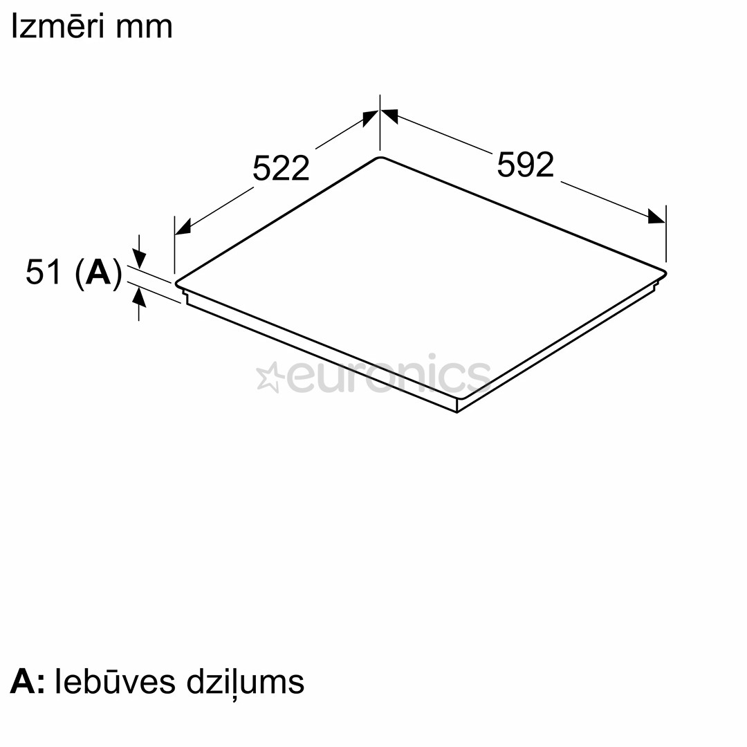 Bosch Series 4, width 59.2 cm, frameless, matte black - Built-in induction hob