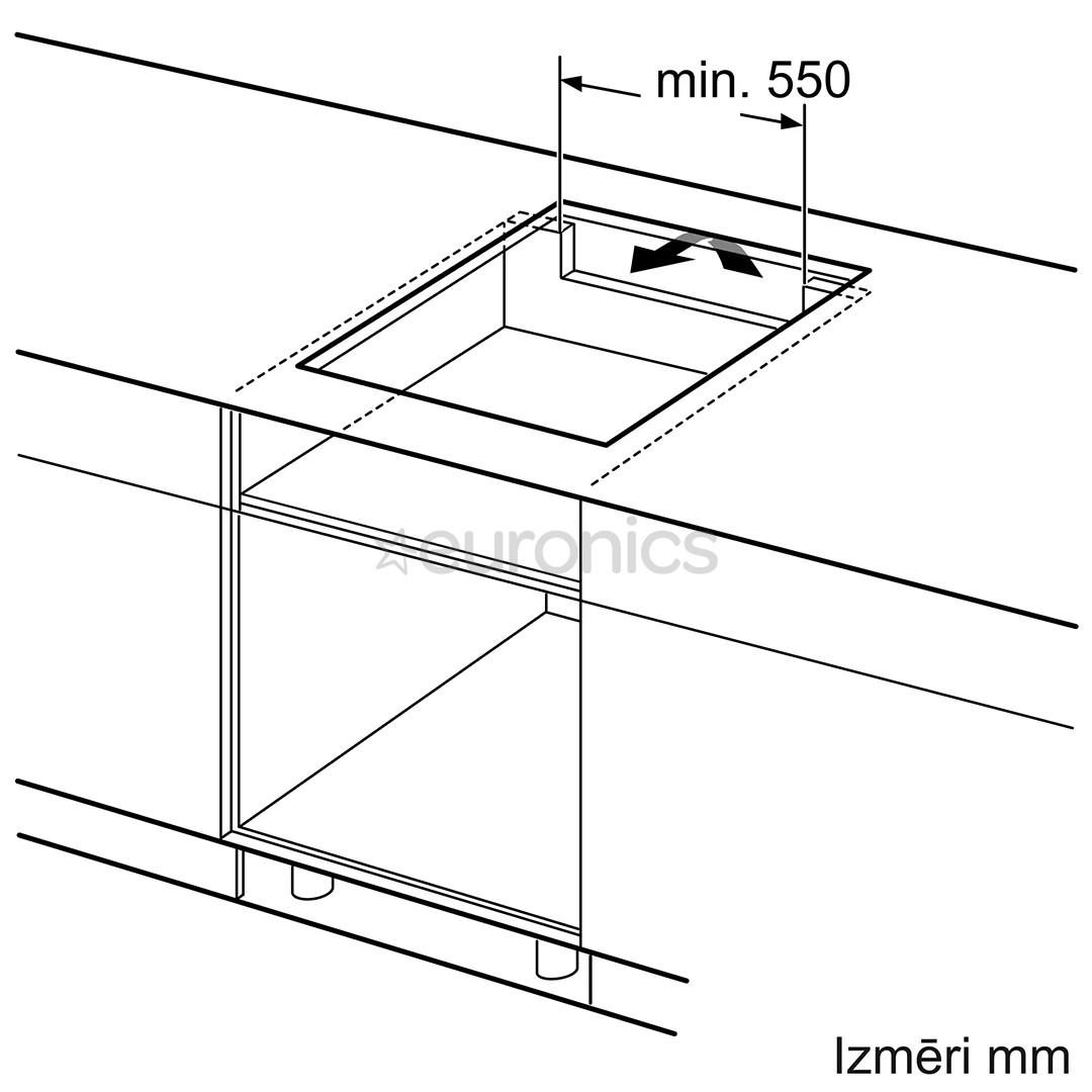 Bosch Series 6, width 59.2 cm, frameless, matte black - Built-in induction hob