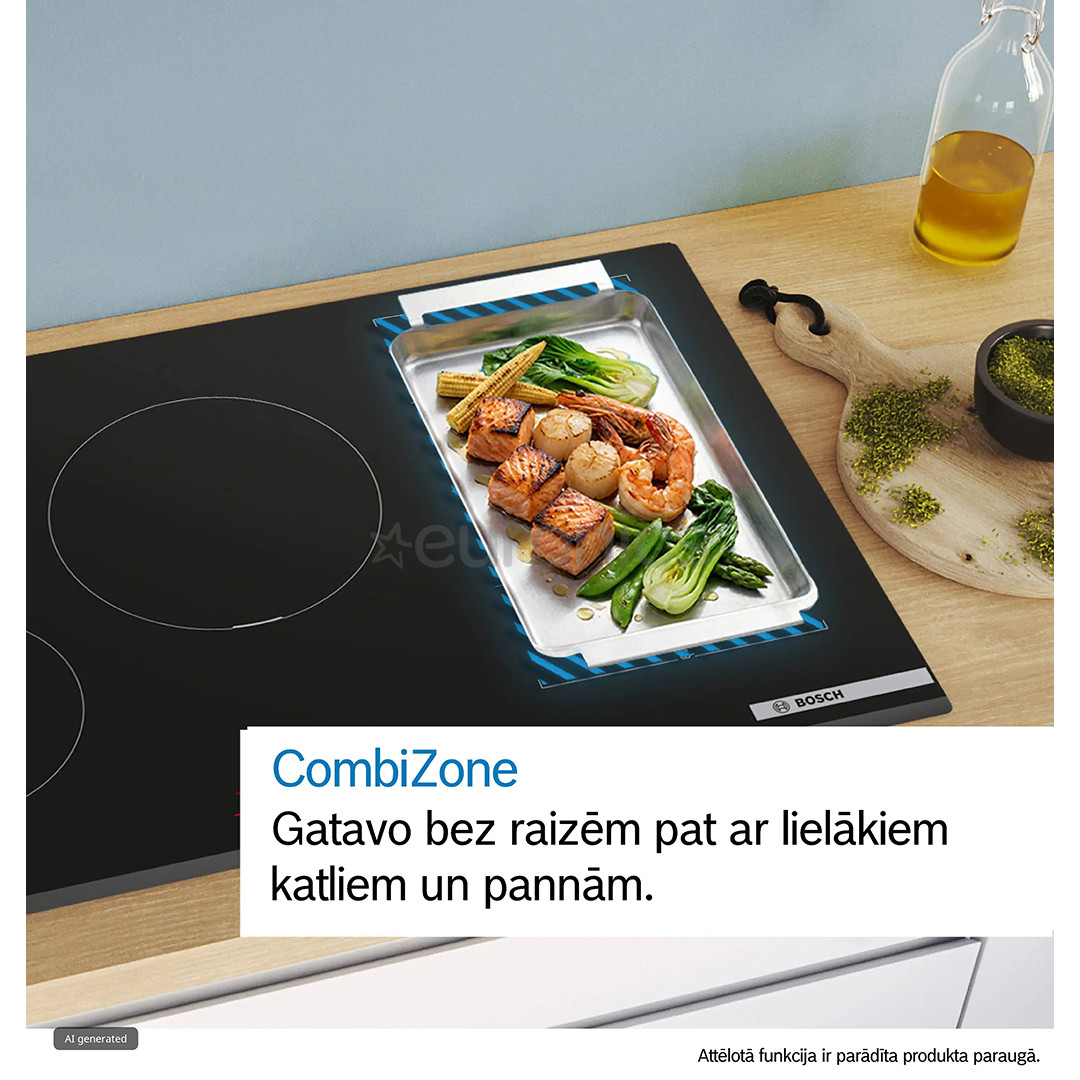 Bosch Series 6, width 59.2 cm, frameless, matte black - Built-in induction hob