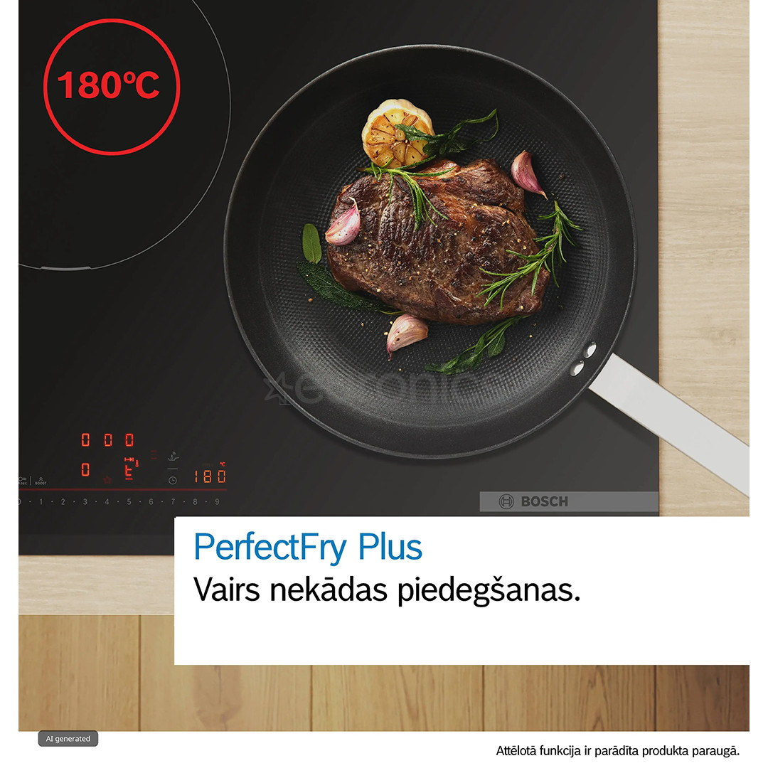 Bosch Series 6, width 59.2 cm, frameless, matte black - Built-in induction hob