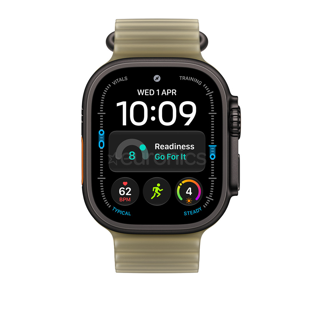 Apple Ocean Band, 49 mm, melna titāna / caurspīdīgi zaļa - Siksniņa pulkstenim