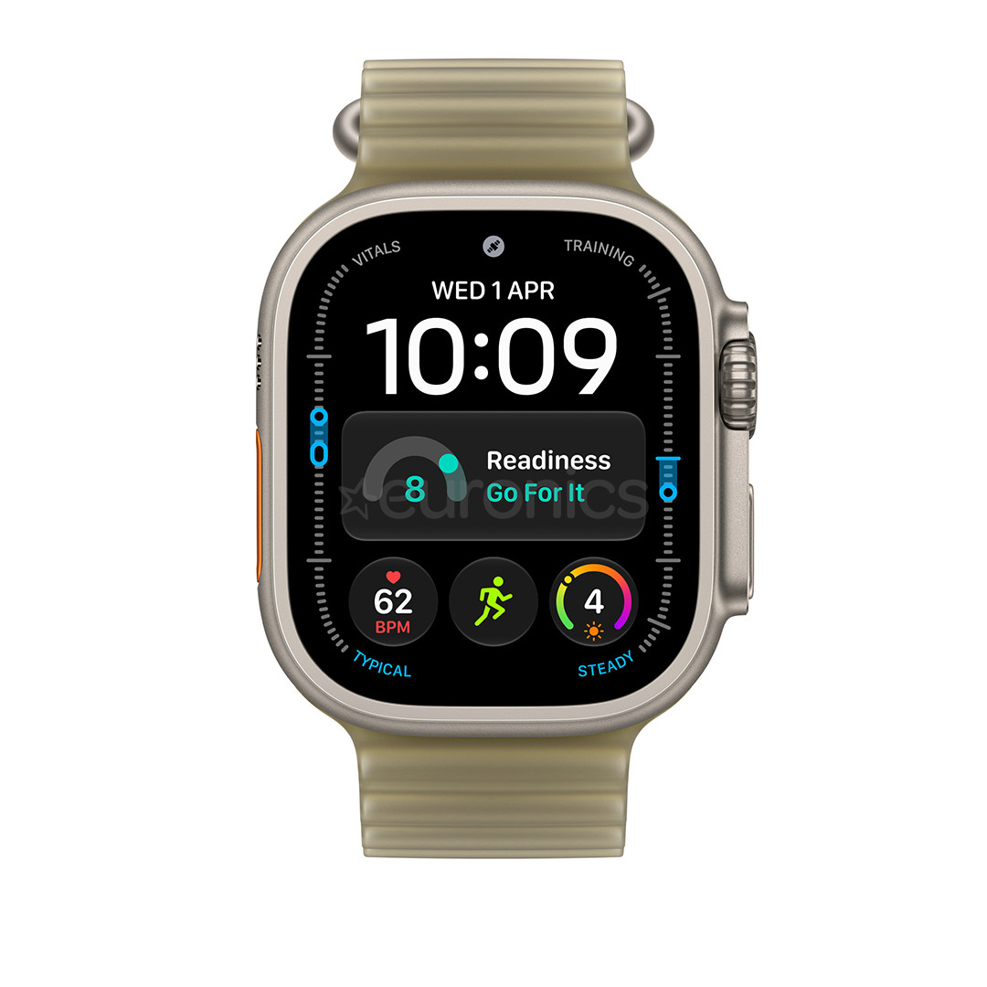 Apple Ocean Band, 49 mm, dabīga titāna / caurspīdīgi zaļa - Siksniņa pulkstenim