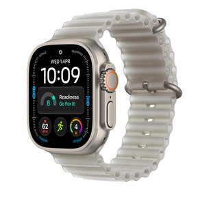 Apple Ocean Band, 49 mm, dabīga titāna / caurspīdīgi pelēka - Siksniņa pulkstenim MK7K4ZM/A