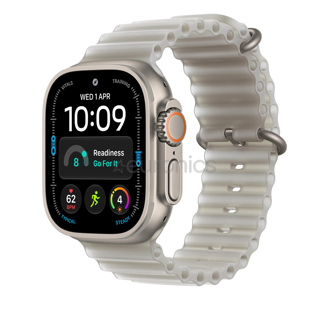 Apple Ocean Band, 49 mm, dabīga titāna / caurspīdīgi pelēka - Siksniņa pulkstenim