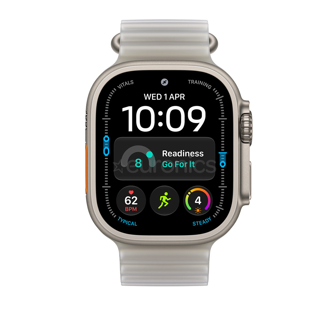 Apple Ocean Band, 49 mm, dabīga titāna / caurspīdīgi pelēka - Siksniņa pulkstenim