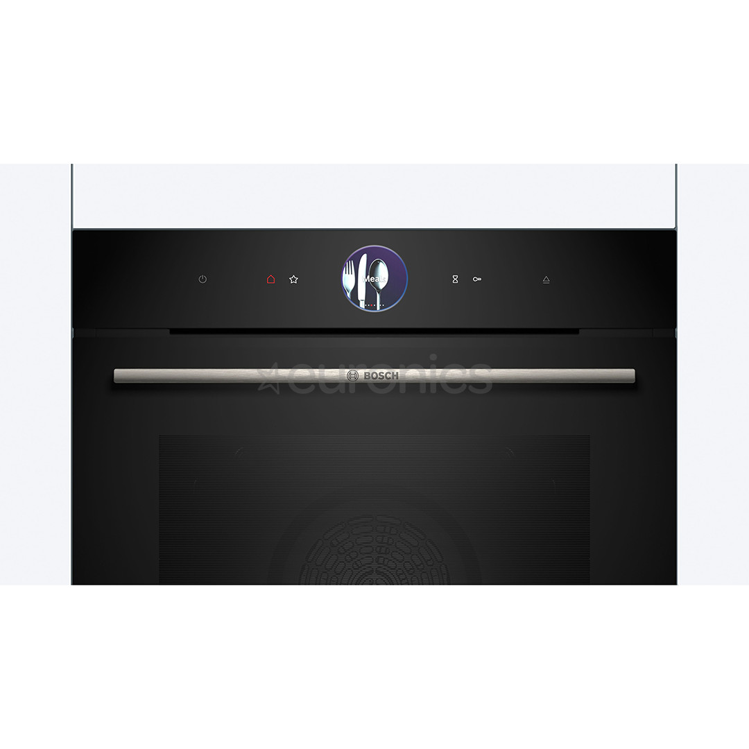 Bosch, Series 8, 71 L, pyrolytic cleaning, black - Built-in oven