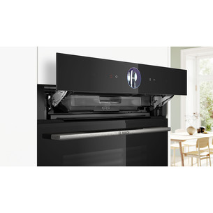 Bosch, Series 8, 71 L, pyrolytic cleaning, black - Built-in oven