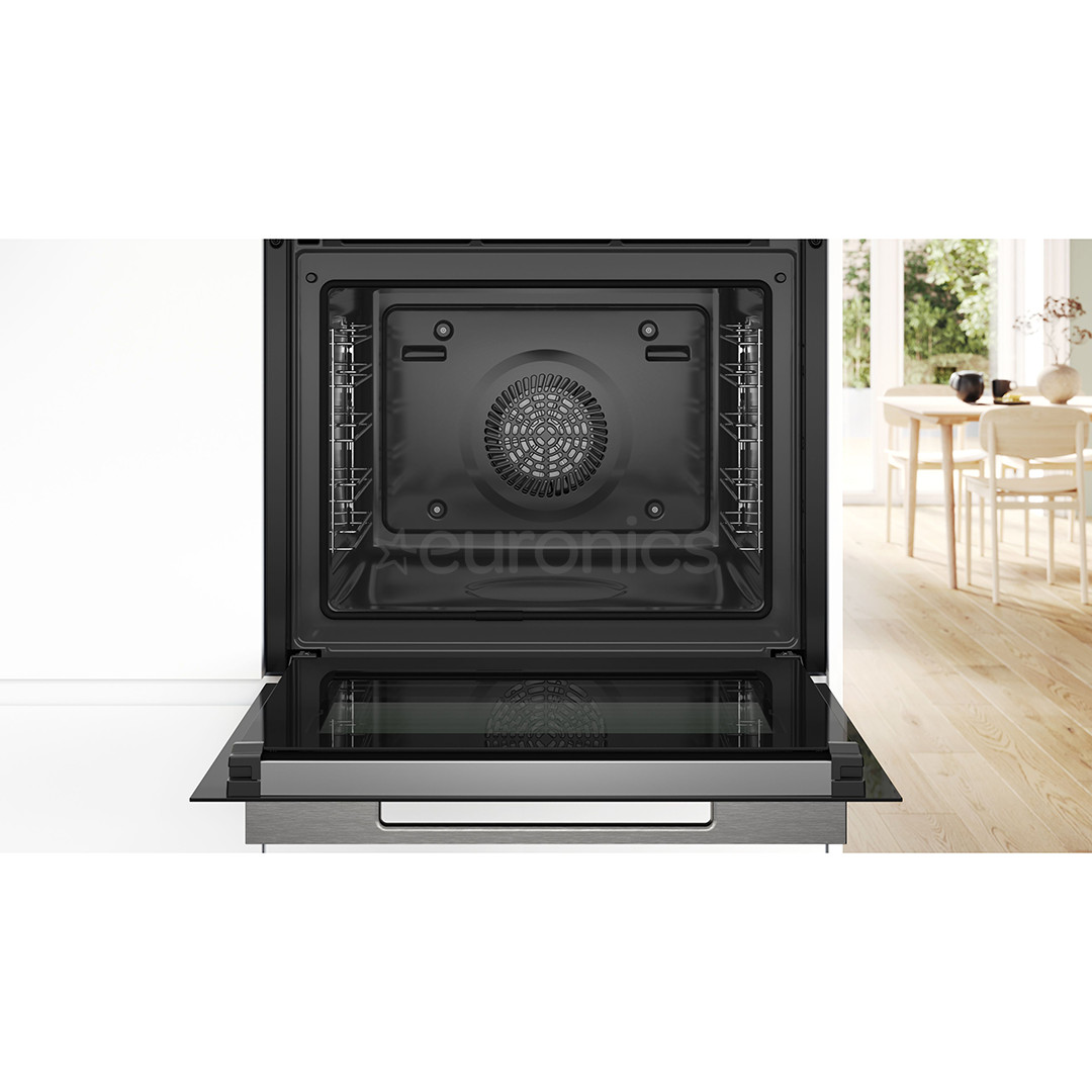 Bosch, Series 8, 71 L, pyrolytic cleaning, black - Built-in oven