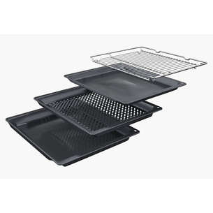 Bosch, Series 8, 71 L, pyrolytic cleaning, black - Built-in oven