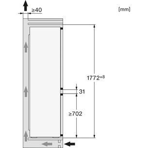 Miele KDN 7724 E Active, NoFrost, 260 L, height 178 cm - Built-in refrigerator
